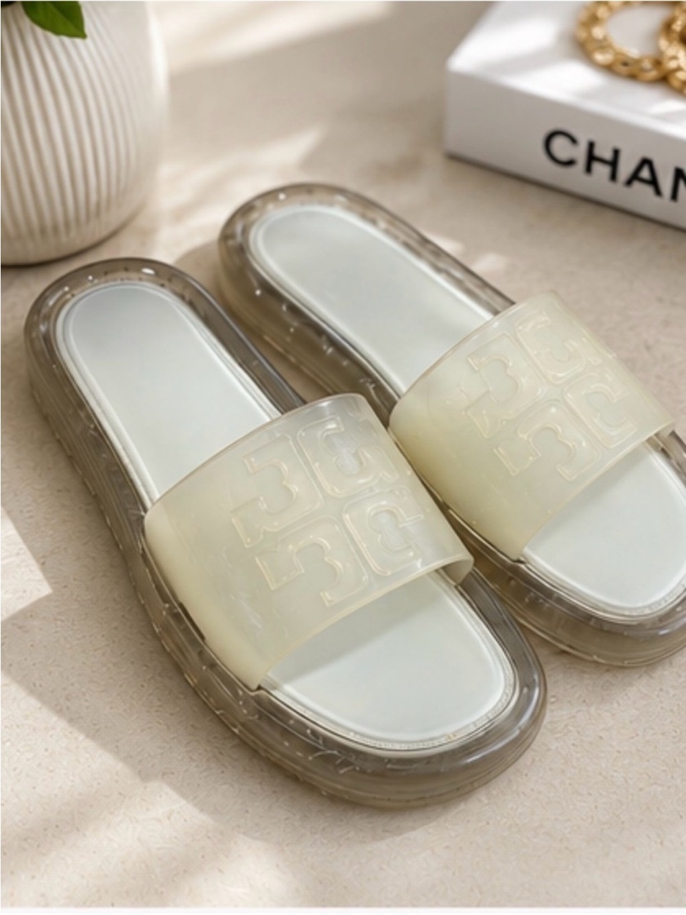 Tory Burch Yellow Slide Sandals